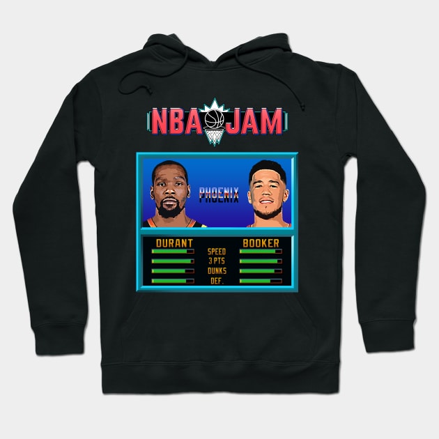 NBA JAM - Phoenix Basketball Hoodie by Buff Geeks Art